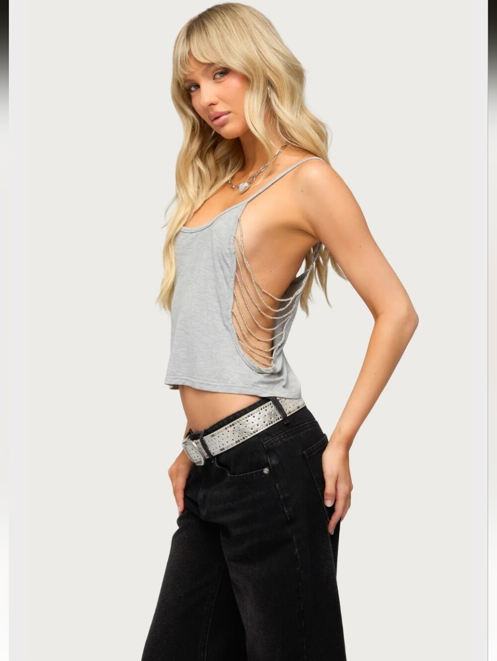 Edikted Donia Cutout Beaded String Tank Top- S